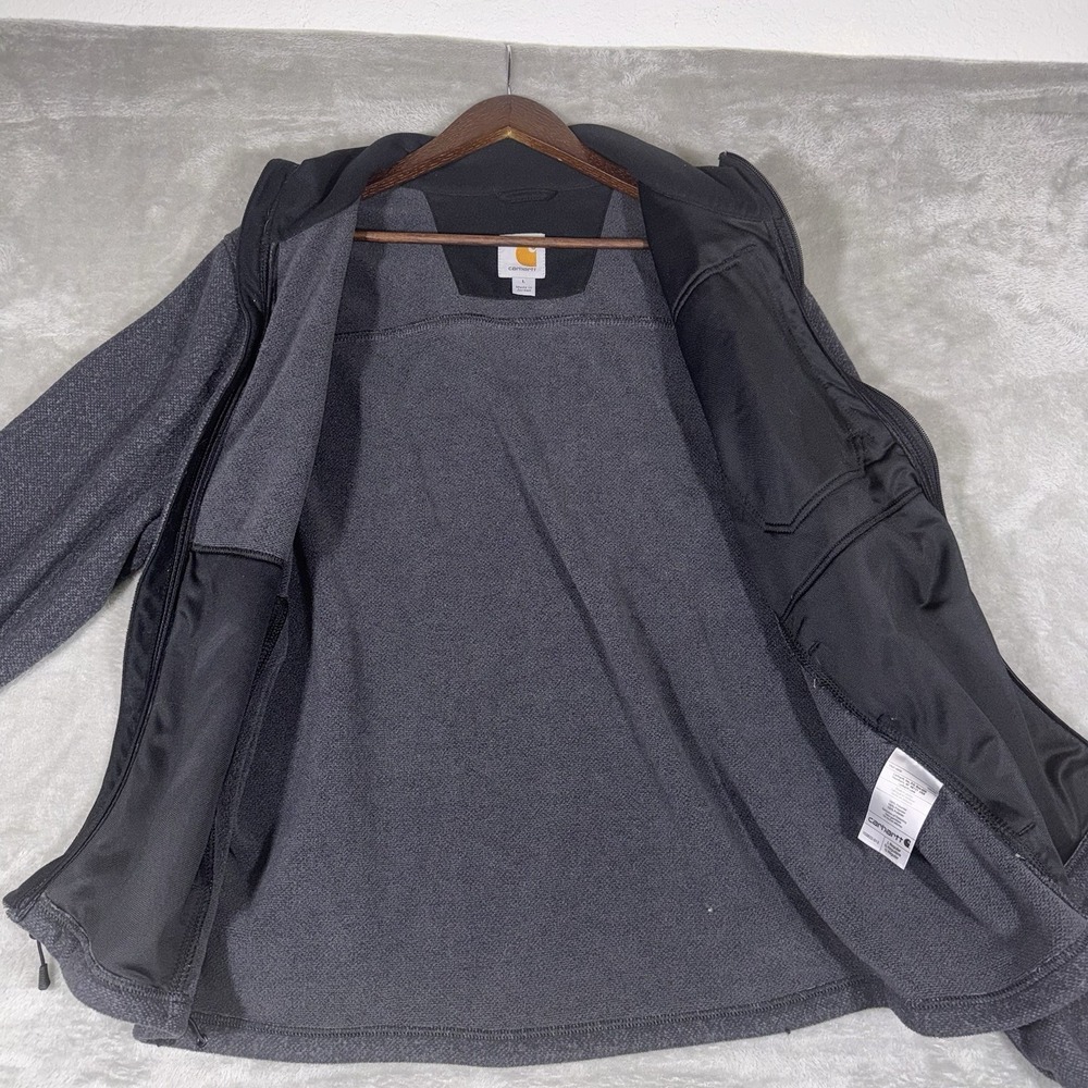 Carhartt Mens Full Zip Sweatshirt Jacket Size L work Polyester Knit - Picture 9 of 11